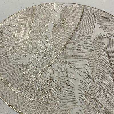 Grace Gold Feather Patterned Placemat