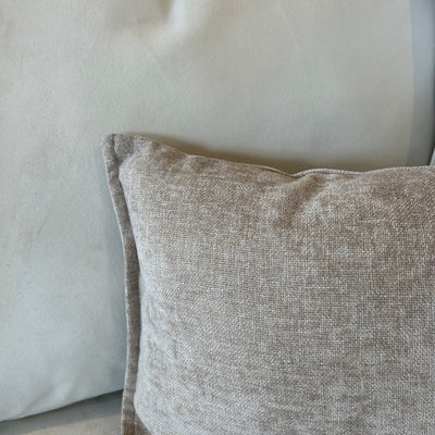 Souffle Taupe Woven Cushion with Oxford Border - 30x50cm
