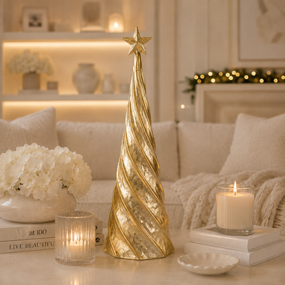 Large Gold Decorative Metal Christmas Tree Ornament