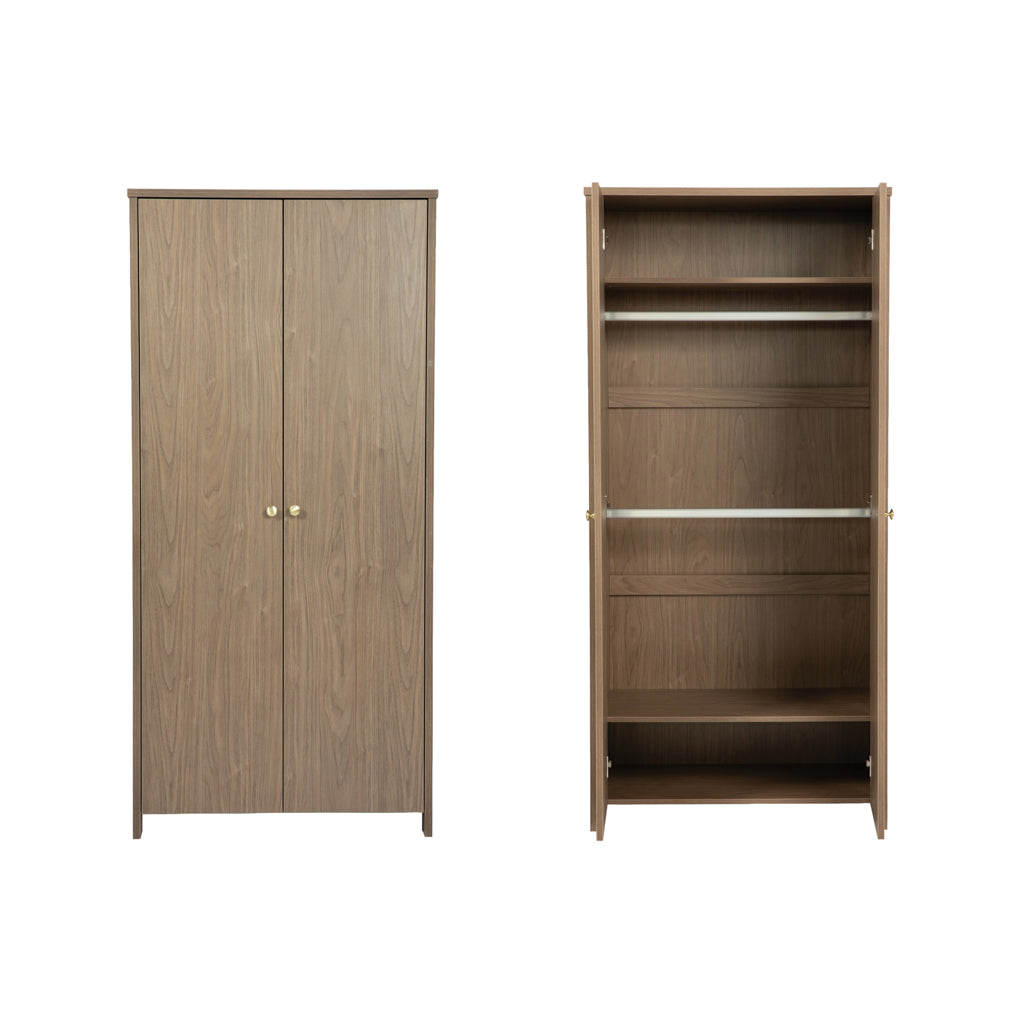 Walden Taupe Wooden 2 Door Wardrobe