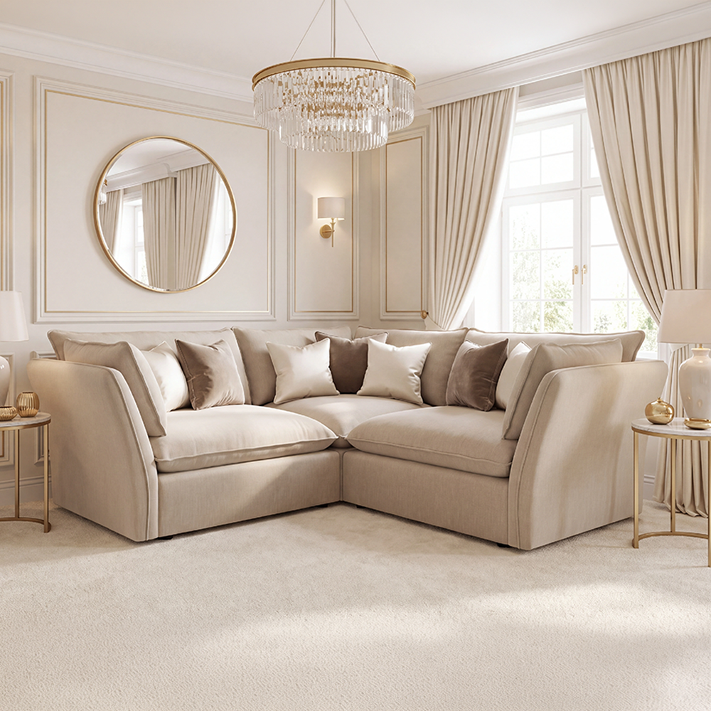 Mallow Coastal Weave Linen Small Corner Sofa