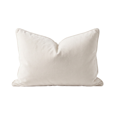Juniper Cream Velvet Feather Filled Cushion - 30x50cm