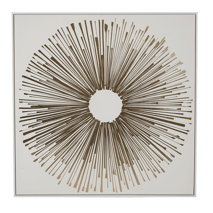 Aaliyah Golden Sunburst Large Framed Canvas Wall Art Accessories 