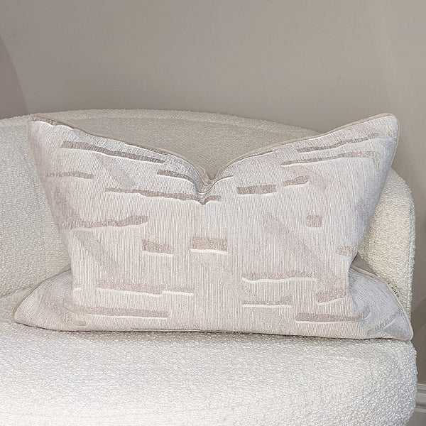 Aaliyah Taupe Cushion with Metallic Detail - 40 x 60cm Textiles 