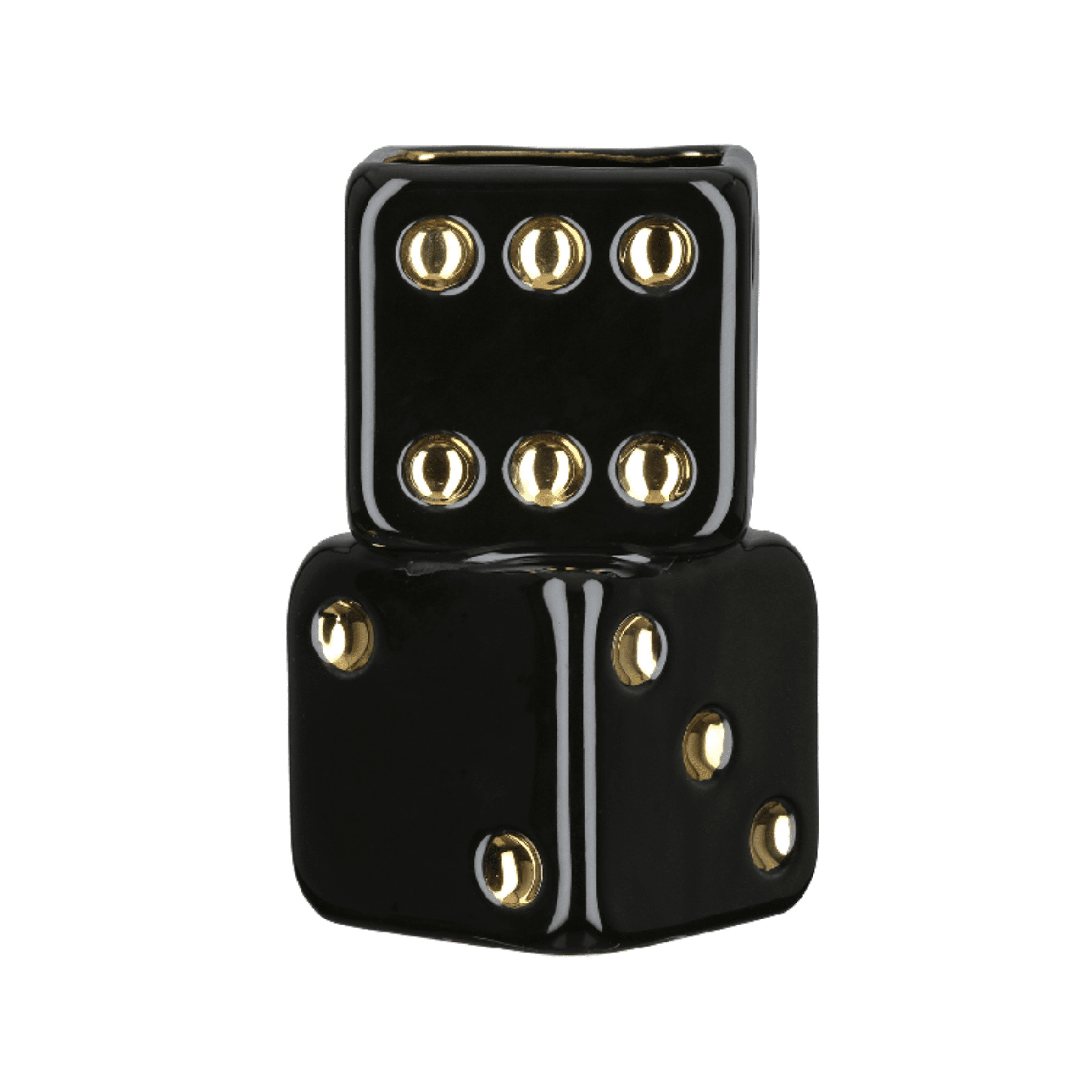 Abacus Black & Gold Decorative Dice Vase Accessories 