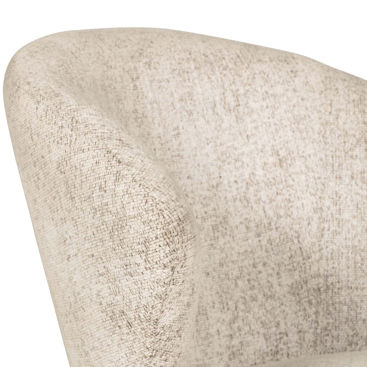 Abbey Neutral Textured Fabric Dining Chair with Wooden Legs Furniture 