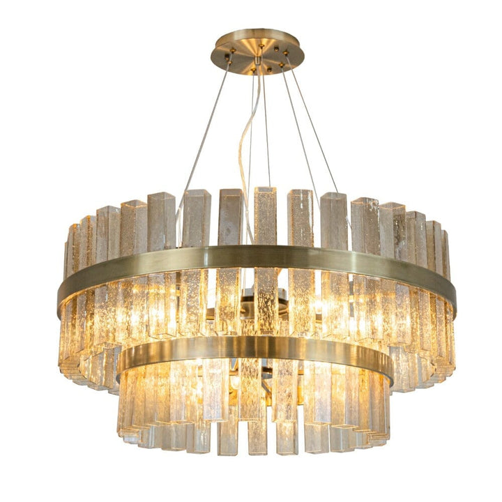Abby Large Luxury Glass & Brass Tiered Chandelier Lighting 