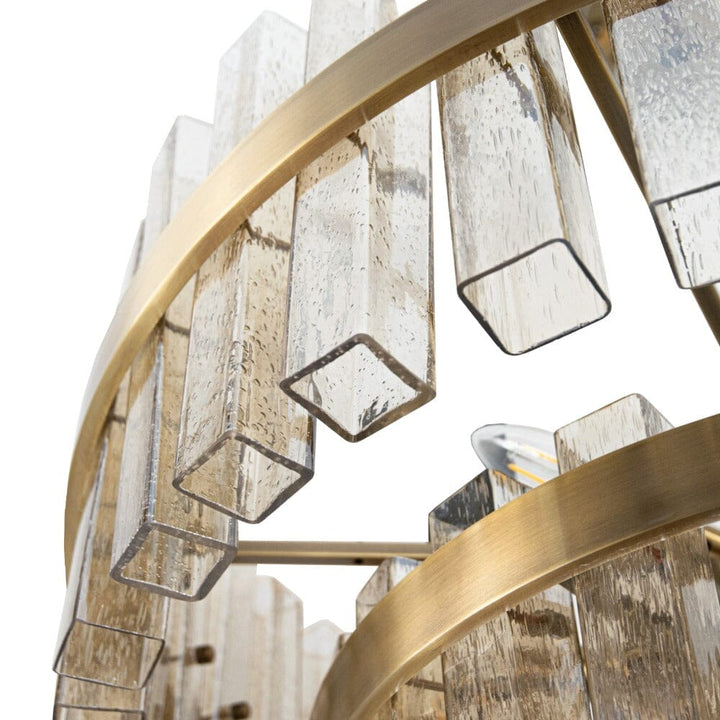 Abby Large Luxury Glass & Brass Tiered Chandelier Lighting 