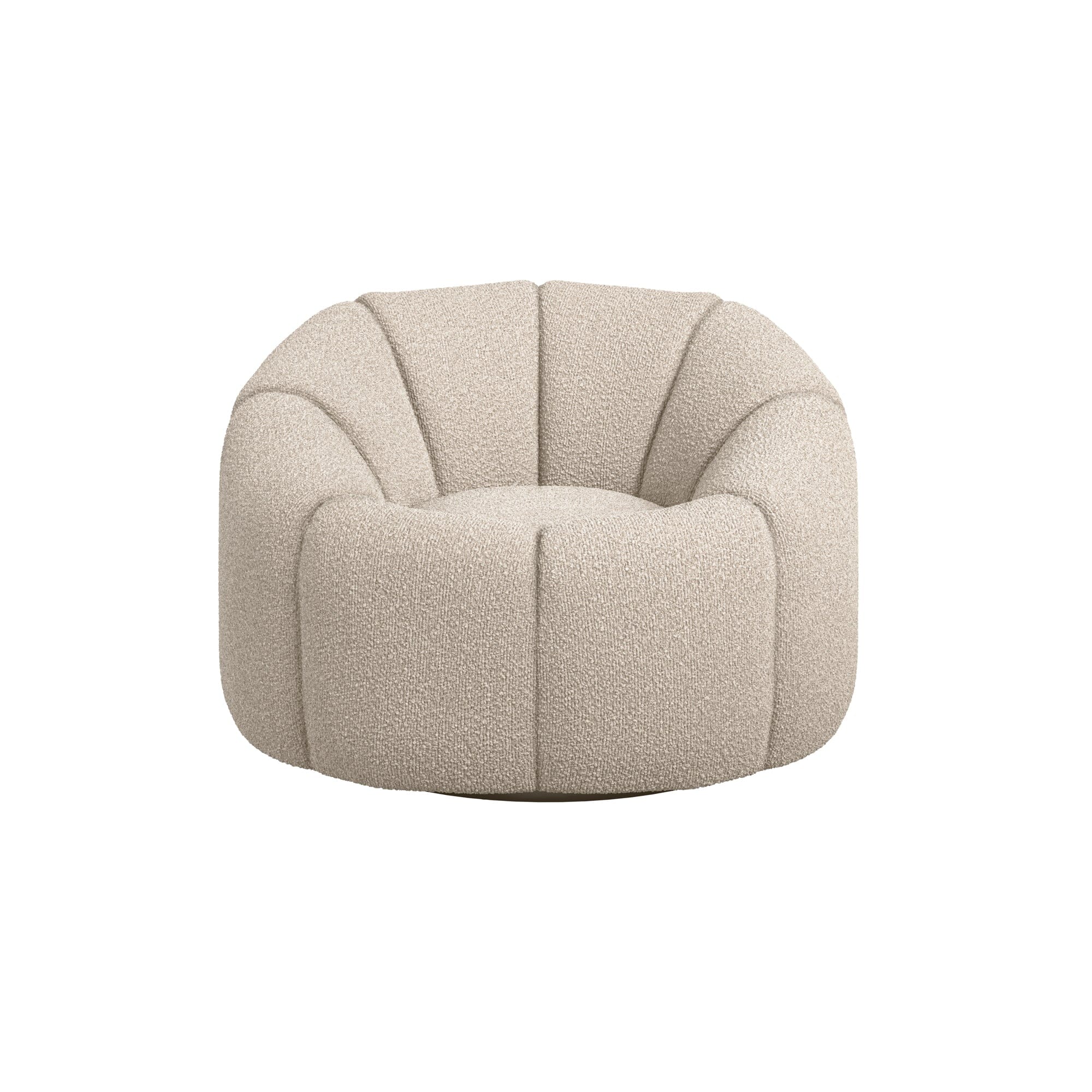 Abella Beige Textured Fabric Swivel Chair Furniture 