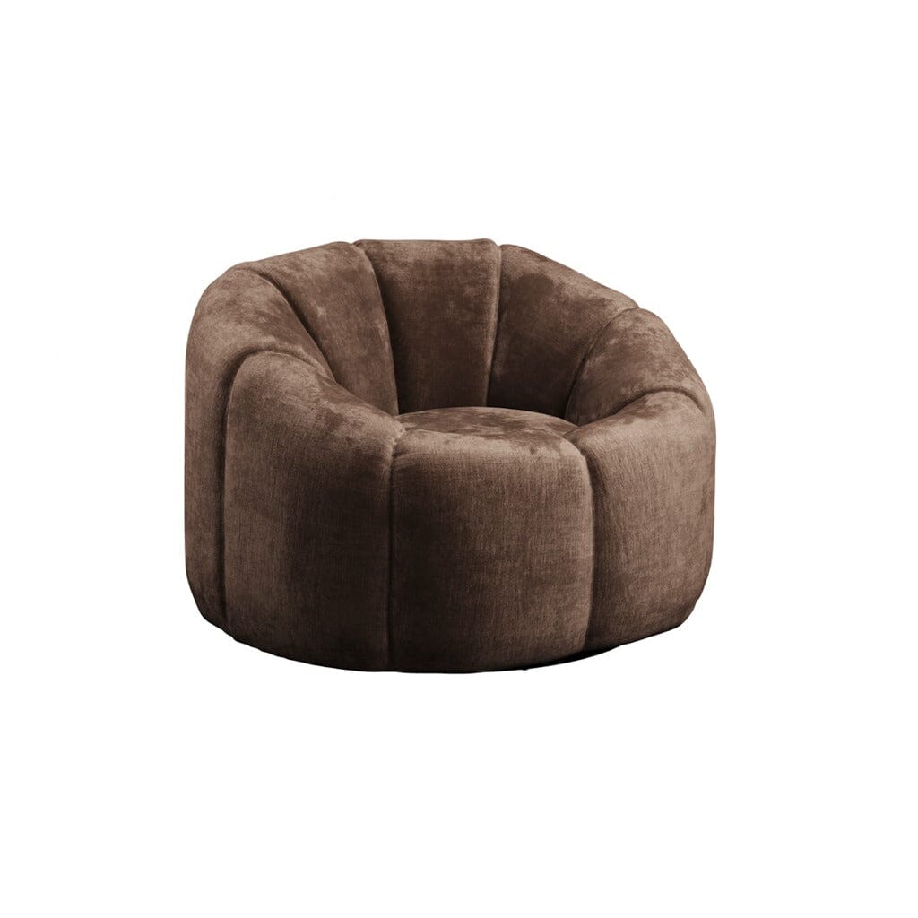 Abella Brown Velvet Fabric Swivel Chair Furniture 