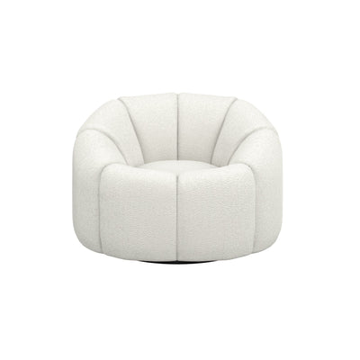 Abella Ivory Textured Fabric Swivel Chair Furniture 