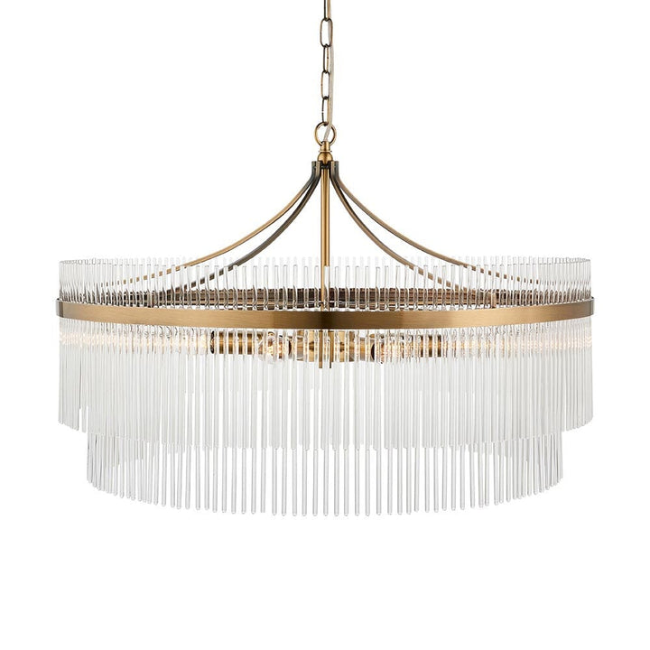 Abella Large 7 Light Gold & Glass Pendant Ceiling Light Lighting 