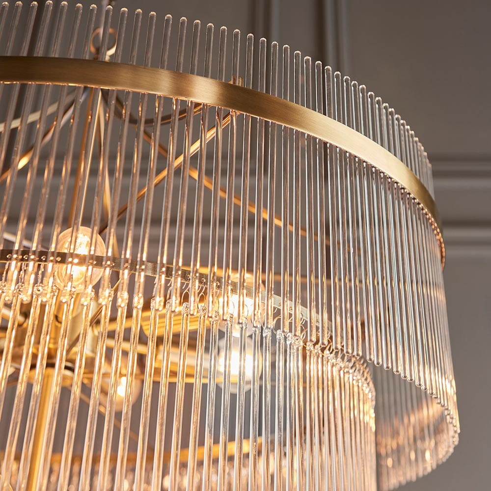 Abella Large Light Gold 16 Light Tiered Pendant Ceiling Light – Rowen Homes
