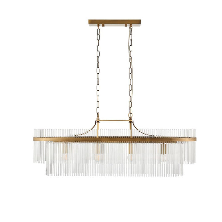 Abella Light Gold 4 Light Linear Pendant Ceiling Light Lighting 