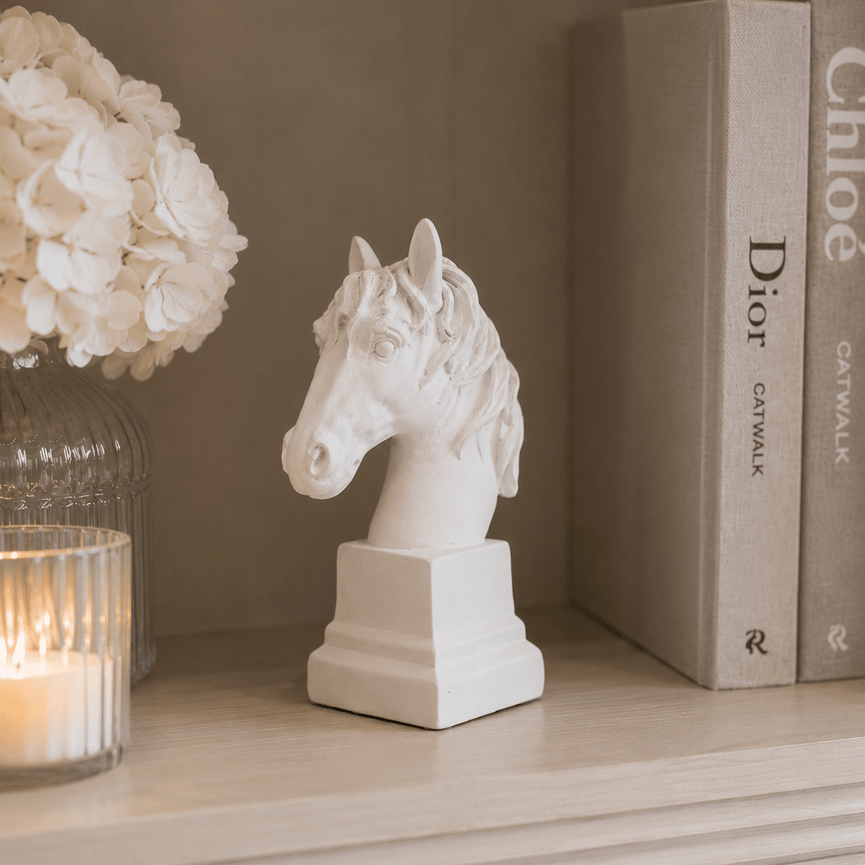 Abella Petite White Horse Head Decorative Ornament Accessories 