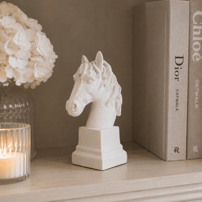 Abella Petite White Horse Head Decorative Ornament Accessories 