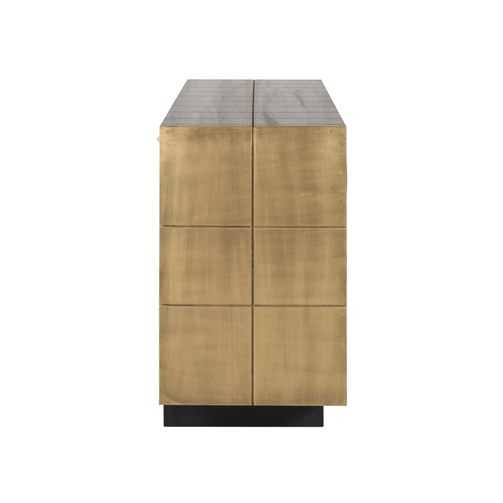 Abitha Luxury Brushed Gold 3 Door Sideboard Furniture 