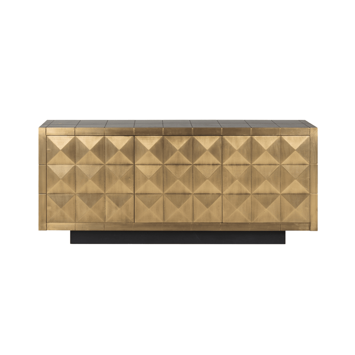 Abitha Luxury Brushed Gold 3 Door Sideboard Furniture 