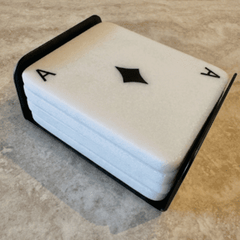 Ace Marble & Black Coasters - Set of 4 Accessories 