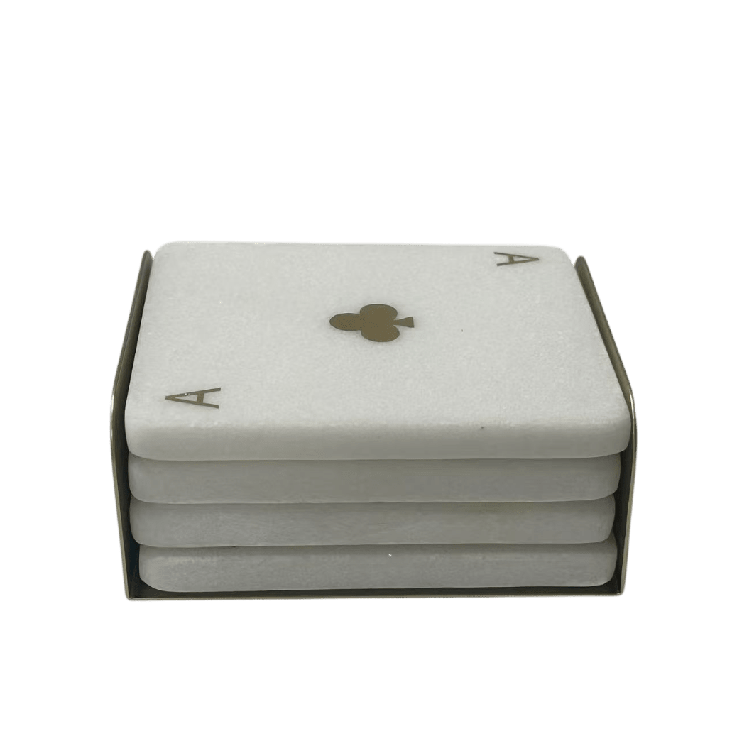 Ace Marble & Gold Coasters - Set of 4 Accessories 