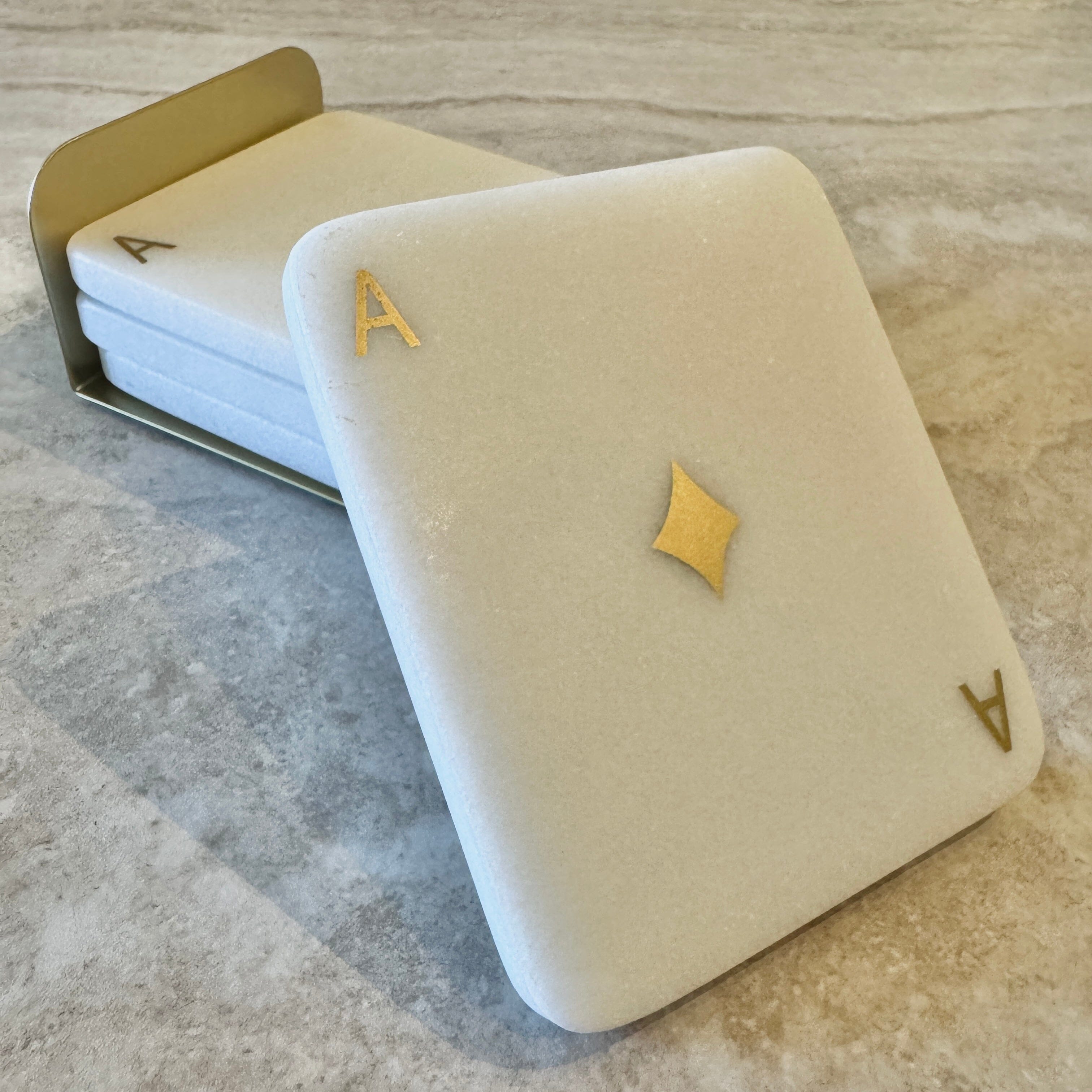 Ace Marble & Gold Coasters - Set of 4 Accessories 