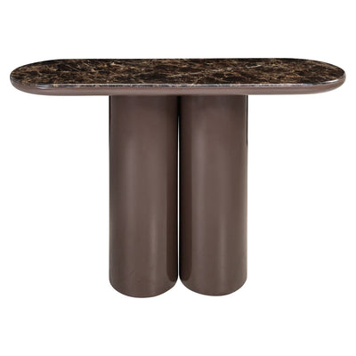 Adara Chocolate Console Table with Marble Top Furniture 