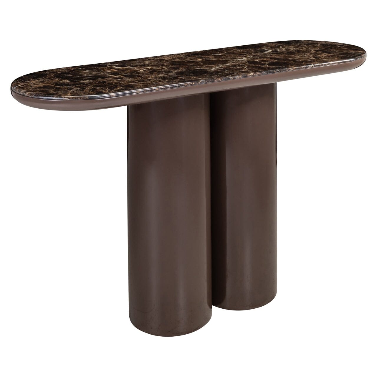 Adara Chocolate Console Table with Marble Top Furniture 