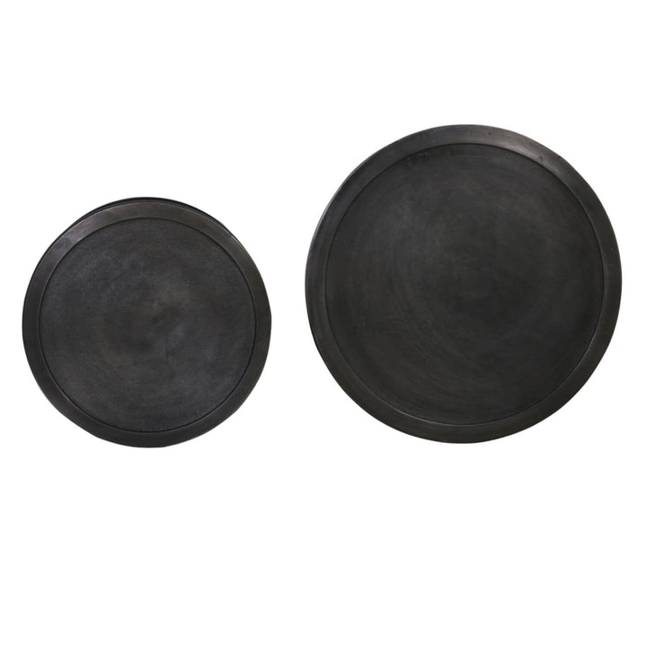 Adele Black Tall Round Nested Metal Side Tables - Set of 2 Furniture 