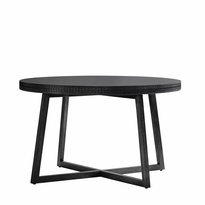 Adelyn Round Black Wooden Dining Table Furniture 