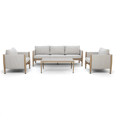 Adria Almond Upholstered Outdoor Lounge Set- Seats 5 Outdoor 