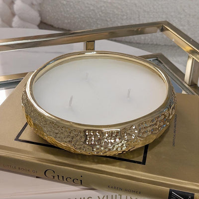 Aeolian 3 Wick Light Gold Candle Fragrance 