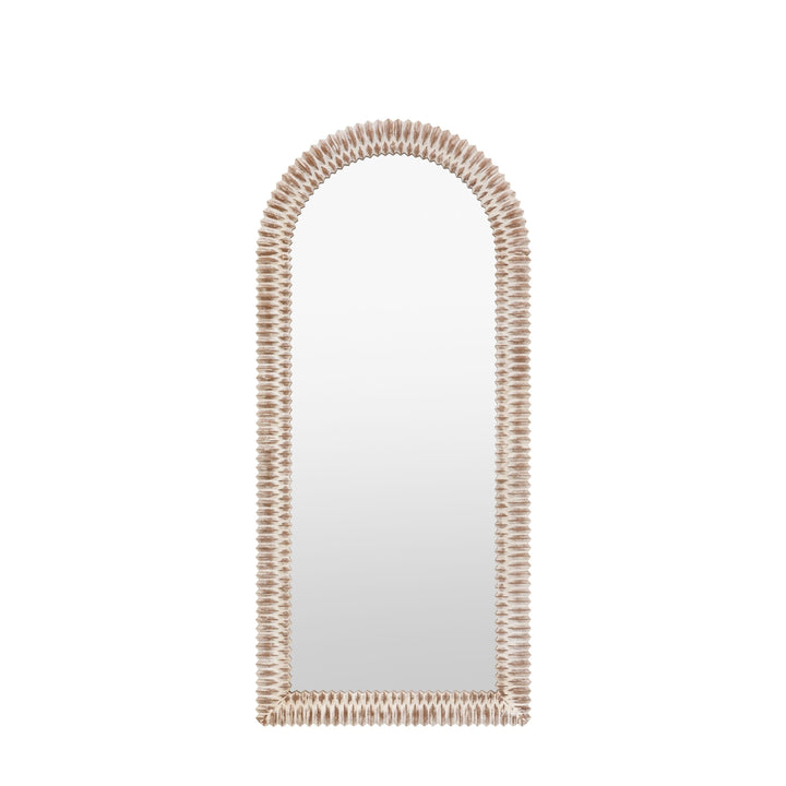 Agara Arched Leaner White Wash Distressed Textured Mirror Accessories 