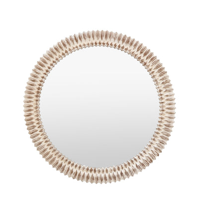 Agara Round White Wash Distressed Textured Mirror Accessories 