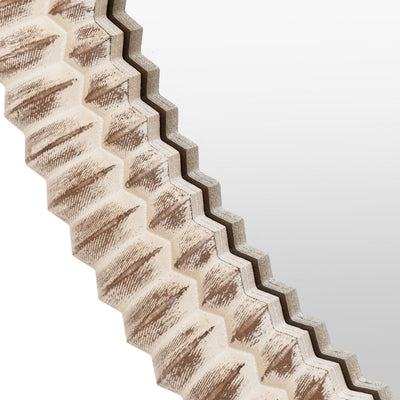 Agara Round White Wash Distressed Textured Mirror Accessories 