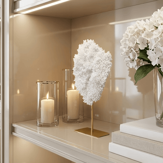 Agato Coral Ornament on Gold Base Accessories 