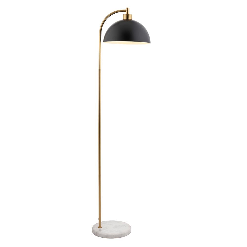 Aimee Black & Gold Task Floor Lamp with Marble Base – Rowen Homes