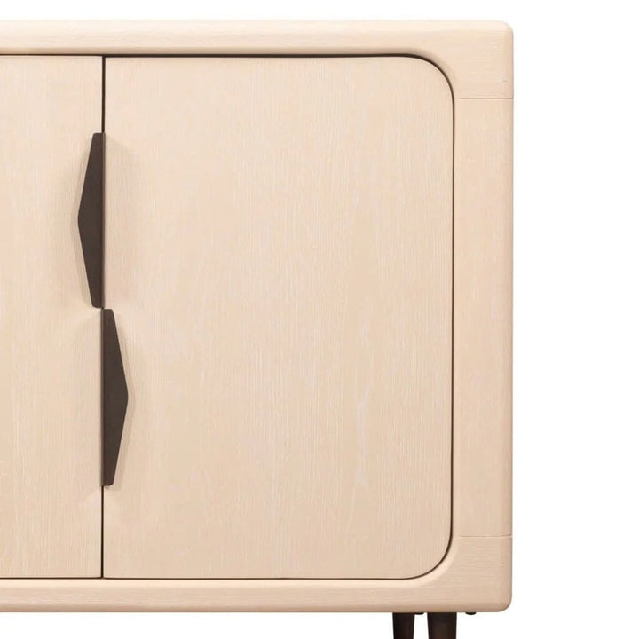 Aisling Light Oak 2 Door Sideboard with Black Handles Furniture 