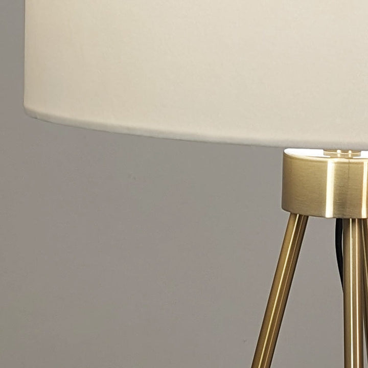 Akira Gold Tripod Floor Lamp with Ivory Shade Lighting 