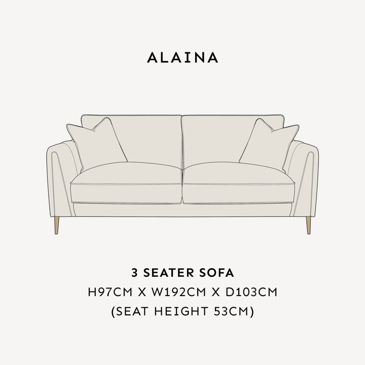 Alaina Cloud Bouclé 3 Seater Sofa with Gold Legs Sofa 