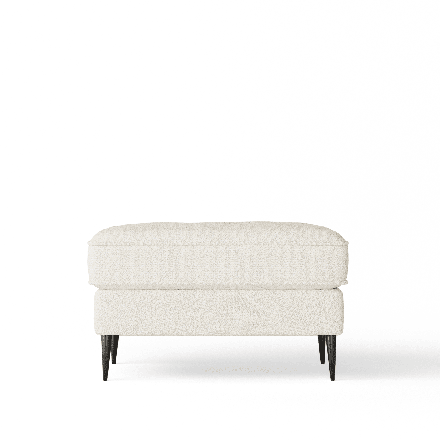 Alaina Cloud Bouclé Footstool with Black Legs Sofa 