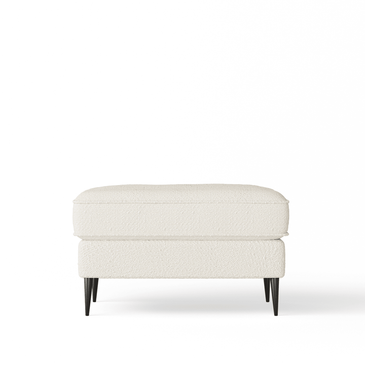 Alaina Cloud Bouclé Footstool with Black Legs Sofa 