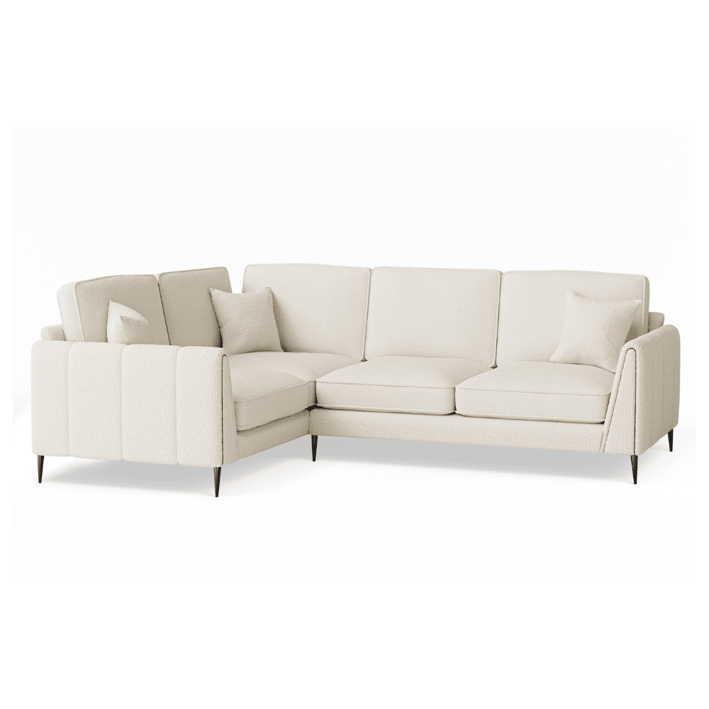 Alaina Cloud Bouclé Sofa Range with Black Legs Sofa 