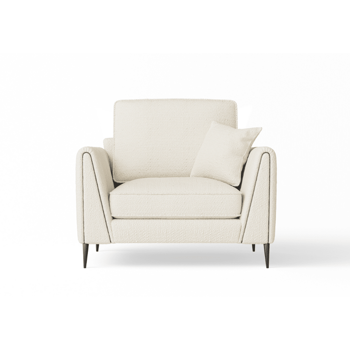 Alaina Cloud Bouclé Sofa Range with Black Legs Sofa 