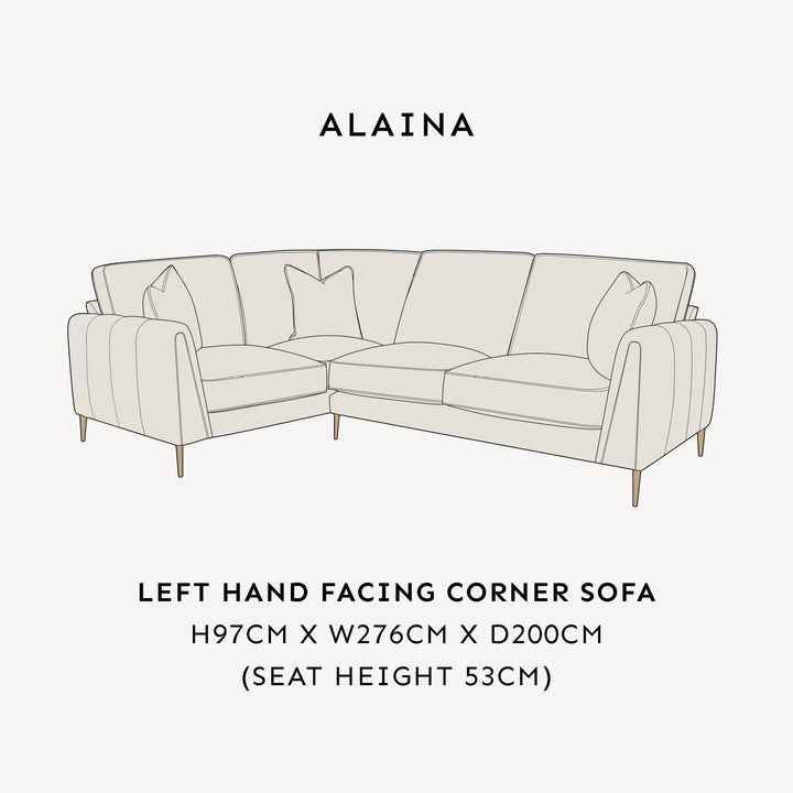 Alaina Cloud Bouclé Sofa Range with Gold Legs MTO Sofa Corner Sofa - Left Hand Facing Pillow Back 