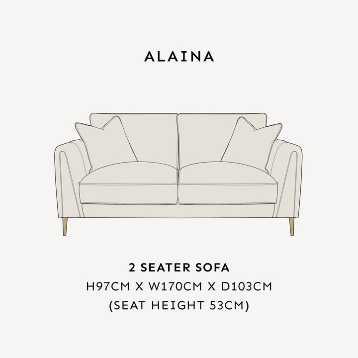 Alaina Cream Velvet Sofa Range with Gold Legs MTO Sofa 2 Seater Sofa Pillow Back 