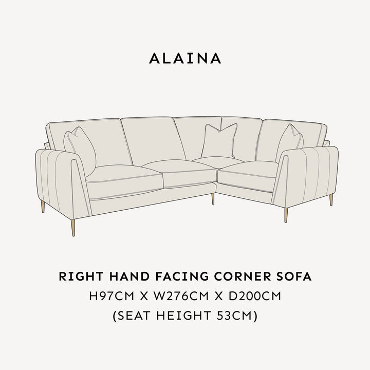 Alaina Cream Velvet Sofa Range with Gold Legs MTO Sofa Corner Sofa - Right Hand Facing Pillow Back 