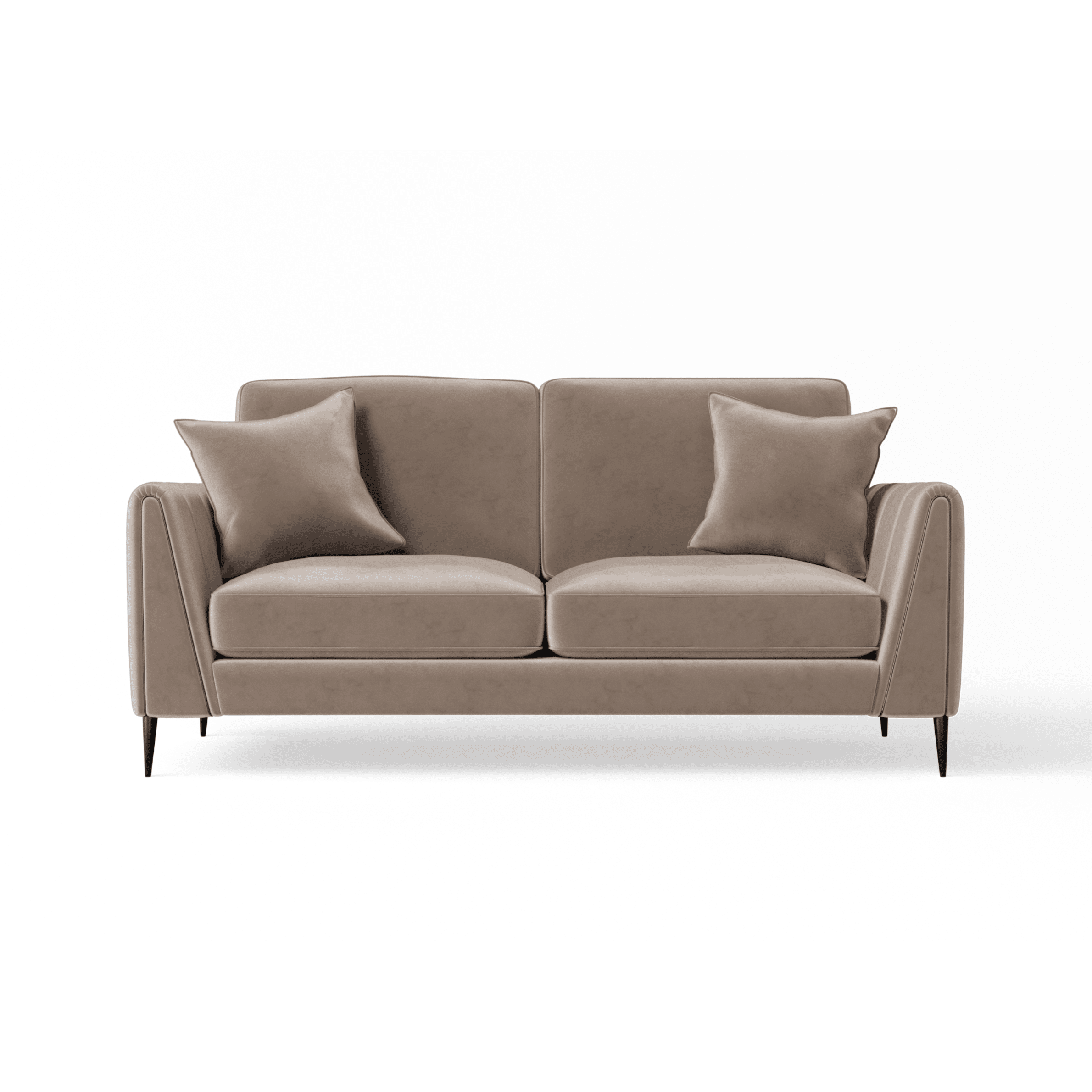 Alaina Mink Velvet 3 Seater Sofa Sofa with Black Legs Sofa 