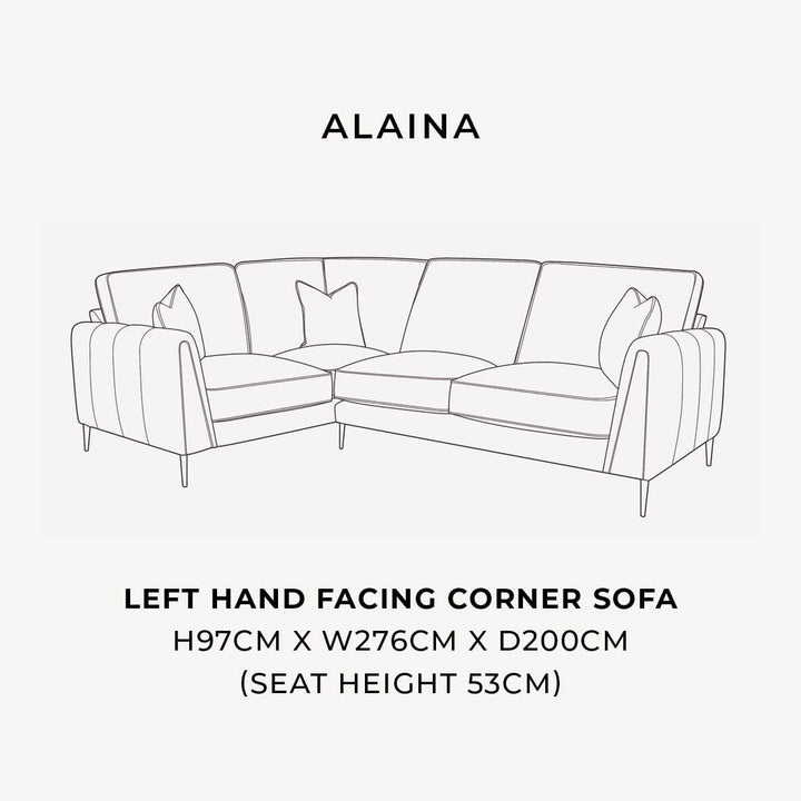 Alaina Soft White Bouclé Sofa Range MTO Sofa Left Hand Facing 