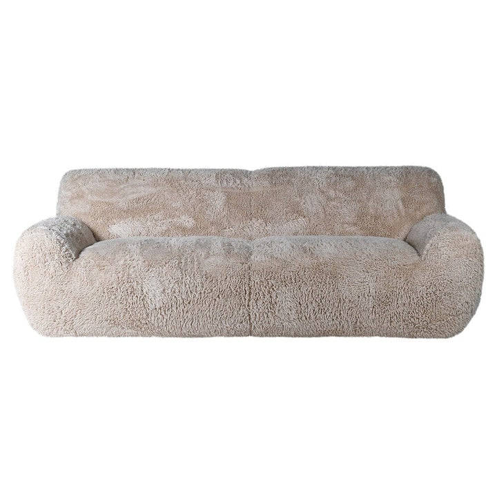 Alaska 3 Seater Oatmeal Faux Fur Chunky Sofa Sofa 