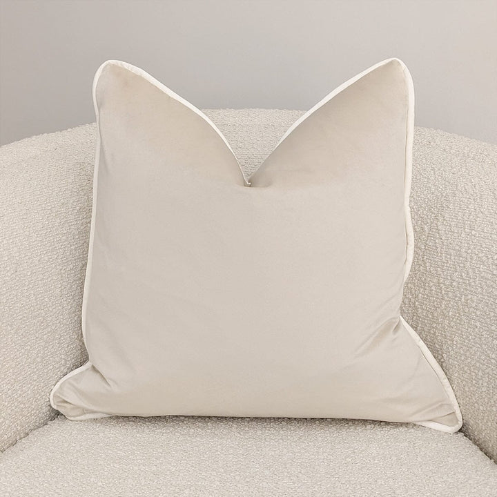 Alaska Cream Cushion with Vanilla Piping - 50 x 50cm Textiles 
